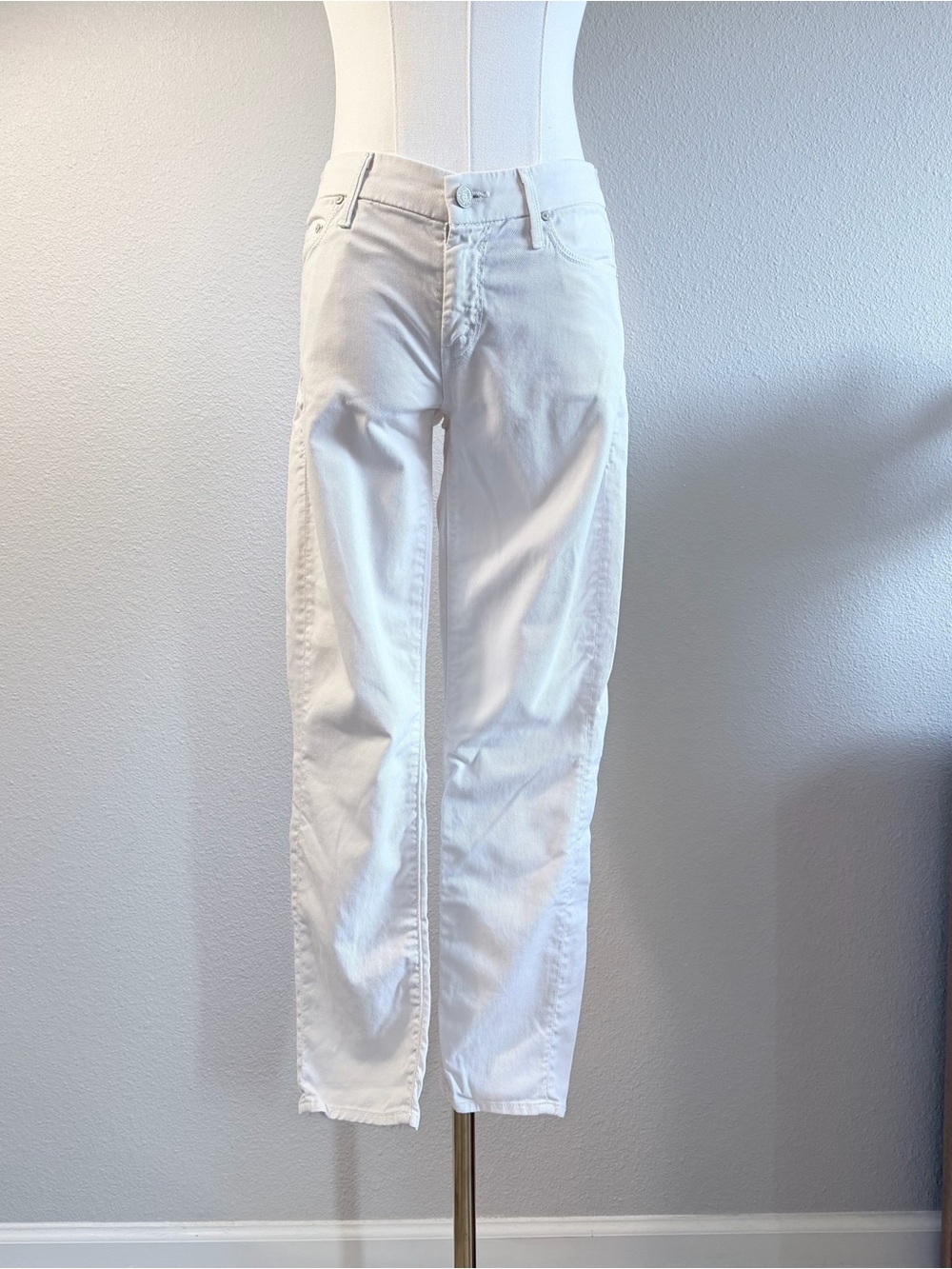 Mother Jeans Women 26 White The Looker Crop  Bump In The Night Low Rise Stretch